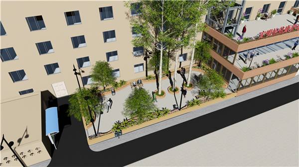建設路站點-一樓花園